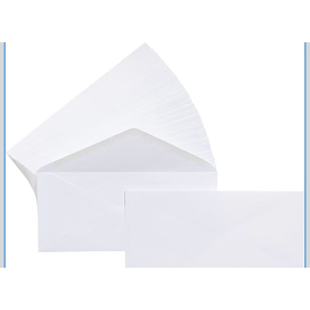#10 Business Letter Envelopes with Gummed Seal White 500 Pack No Tint, Dmgd Box